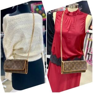 1999 authentic Louis Vuitton Twin Pochette GM crossbody w free chain